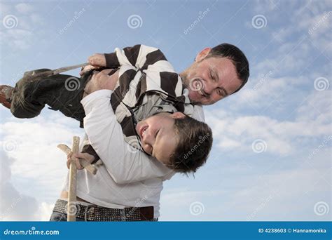 Young Father Playing With His Son Stock Image Image Of Happiness