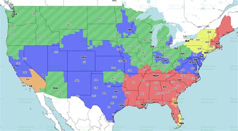 Nfl Week 13 Coverage Map Tv Schedule For Cbs Fox Regional Broadcasts