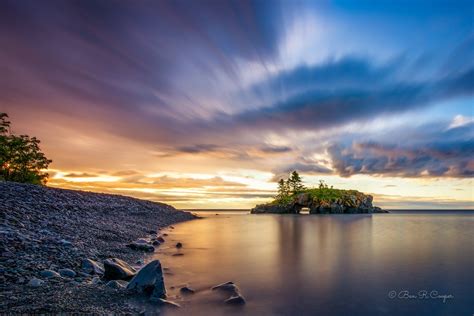 Early Morning At Hollow Rock Beautiful Sky Grand Portage Landscape