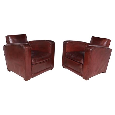 French Leather Club Chair At 1stdibs