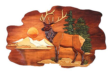 Elk Intarsia Elk Wall Art Real Wood