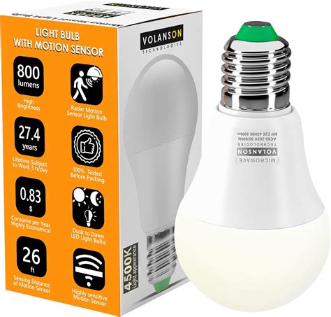 Motion Sensor Light Bulb Outdoor Led Bulbs Wiht Smart Highly Sensing