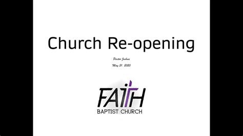 Church Reopening Announcement We Will Be Open June 7 Youtube