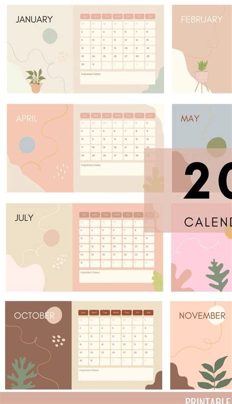 Aesthetic Calendar Printable 2024 2024 Calendar Print