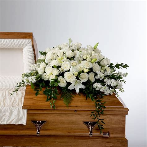 Peaceful White Casket Spray In Derby Ks Perfect Petals