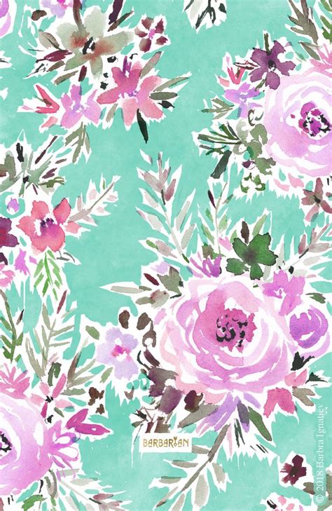 Watercolor wallpaper for phone and stories. RAVISHING FLORAL - BARBARIAN by Barbra Ignatiev | Bold ...