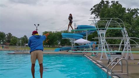 Sadies First Time Going Off 3 Meter Diving Board Youtube