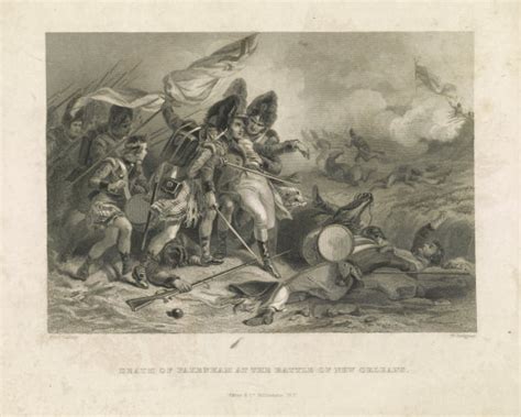 Print Death Of Pakenham At The Battle Of New Orleans 1860