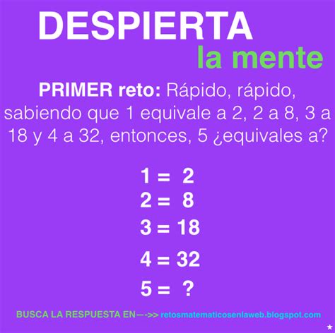 Este tipo de ejercicios sirven para mantener y mejorar nuestras capacidades mentales. Retos matemáticos resueltos: Equivalencia - Retos ...