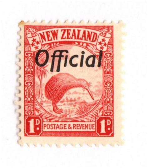 New Zealand 1935 Pictorial Official 1d Red The Rare Perf 135 X 14