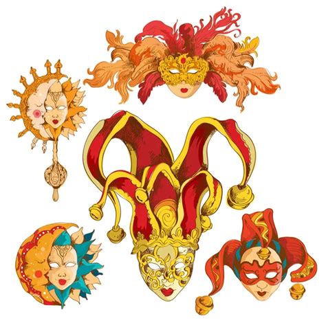 Venetian Mask Set Stock Vector Image By ©mariolana 69834417