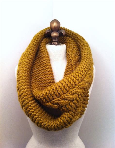 Chunky Infinity Scarf Loop Cowl Golden Olive Made To Order On Luulla