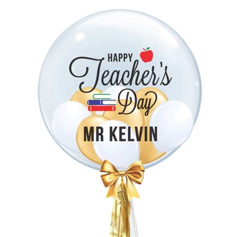 Personalized Name Teachers Day Custom Name 24 Inch Bubble Balloon