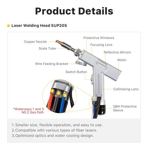 Sup20s Handheld Fiber Laser Welding Spare Parts Soldering Iron Welding