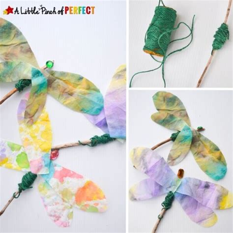 Beautiful Dragonfly Stick Craft Easy Nature Craft For Kids A Little