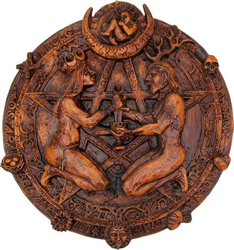 great rite pentacle wall plaque wood finish home and kitchen