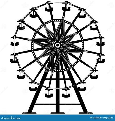 Detailed Ferris Wheel In Silhouette Stock Photo Image 12688850