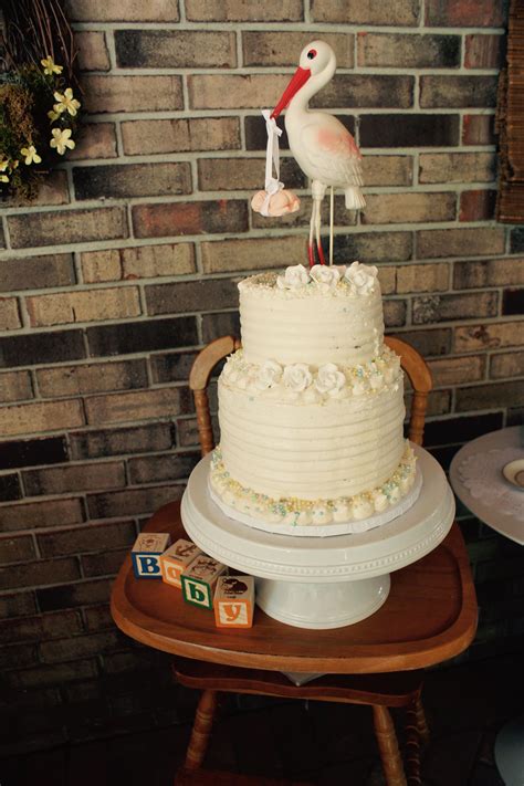 Vintage Stork Baby Shower Cake I Made For My Daughter Stork Baby