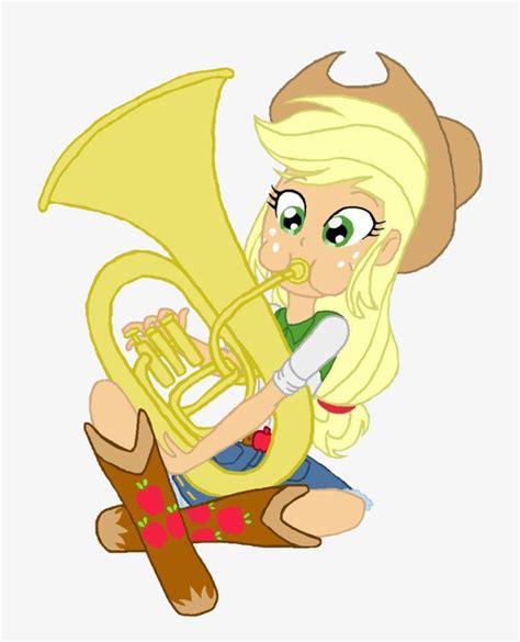 A Case For The Bass Applejack Artist Cartoon Girl Playing Tuba