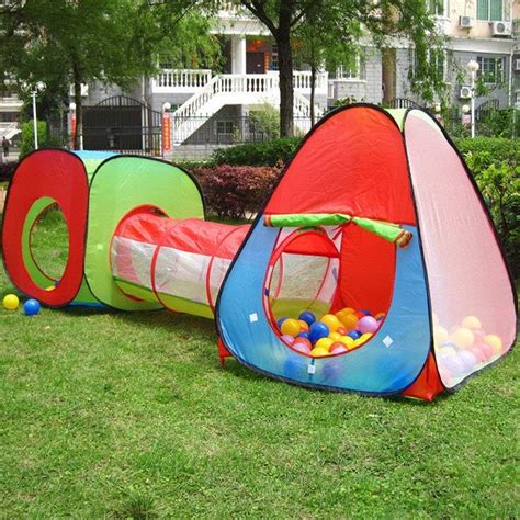 Tech Traders Childrens Kids Pop Up Play Tent And Tunnel Set Foldable