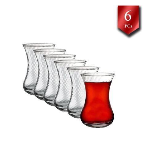 pasabahce authentic turkish tea glasses 6 pcs 4 1 4 oz 125 cc authentic turkey tea cups with