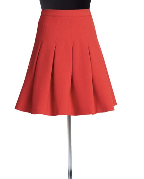 Red Box Pleat Skirt Gazemoms