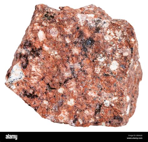 Macro Shooting Of Igneous Rock Specimens Red Dacite Mineral Isolated