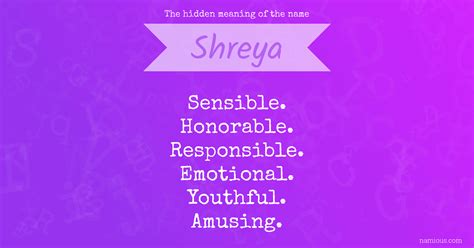 The Hidden Meaning Of The Name Shreya Namious