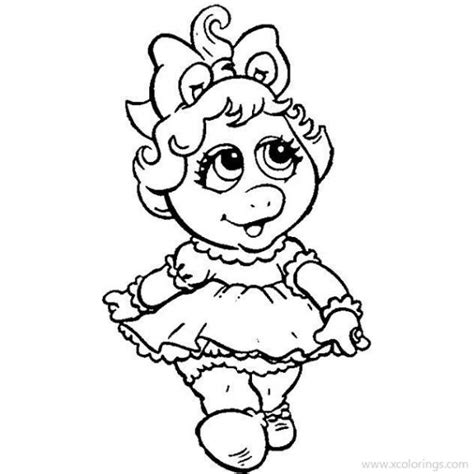 Print for free exclusive images for coloring in perfect quality straight from the site. Baby Muppet Miss Piggy Coloring Pages - XColorings.com