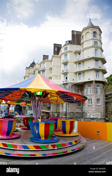 The Grand Hotel And Merry Go Round Amusements On Llandudno Pier Wales