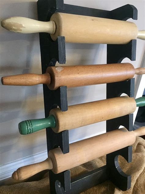 Multiple Rolling Pin Rack Wooden Rolling Pin Shelf Rolling Etsy