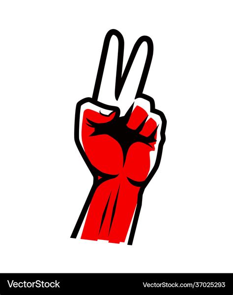 Hand Sign Victory Or Peace Win Symbol Royalty Free Vector