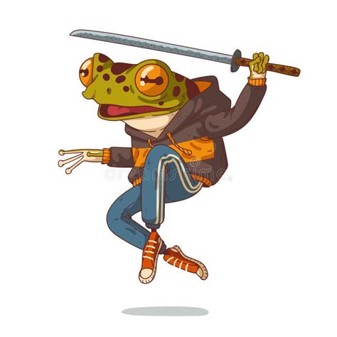 A Samurai Vector Illustration Calm Anthropomorphic Sensei Frog
