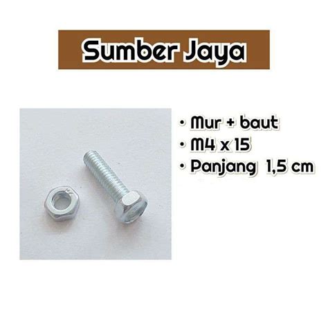 Jual Mur Baut M4 X 15 Panjang 1 5 Cm Di Seller Sumber Jaya Bangunan