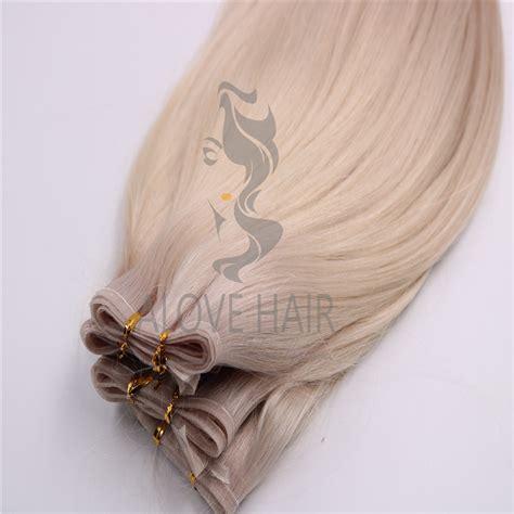 Full Cuticle Ash Blonde Luxe Flat Weft Extensions Alove Hair