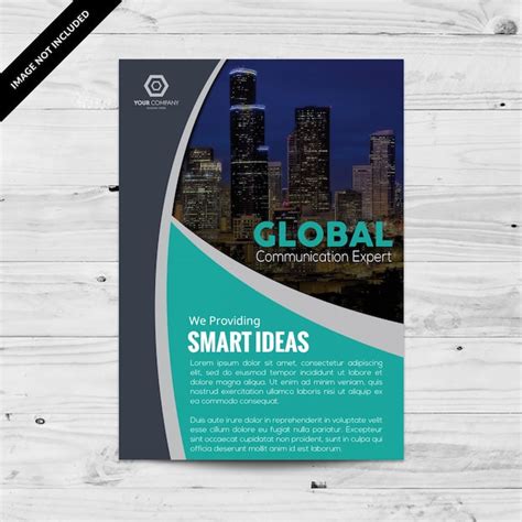 Free Vector Smart Business Brochure With Aquamarine Color