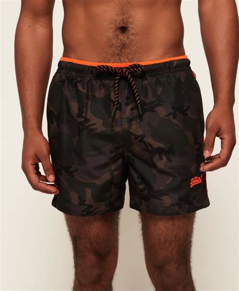 Superdry Short De Bain Beach Volley Olive Camouflage Homme Maillots