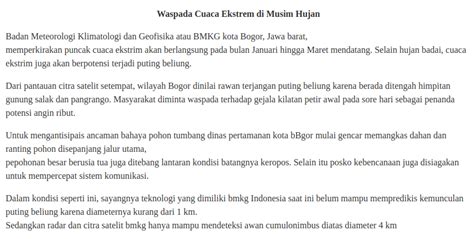 Teks berita adalah jenis teks narasi yang berisi laporan suatu kejadian, peristiwa atau informasi faktual (nyata) yang sedang terjadi maupun yang telah terjadi. 20+ Contoh Teks Berita: Pendidikan, Banjir Dll +5W + 1H
