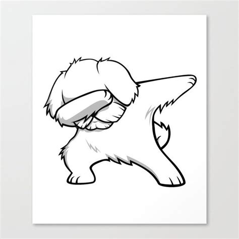 Funny Dabbing Maltese Dog Dab Dance Canvas Print By Barktrends Medium