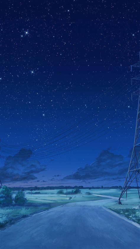 Aw15 Arseniy Chebynkin Night Sky Star Blue Illustration Art Anime Wallpaper