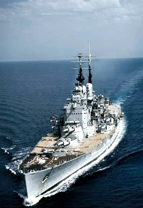 Colour Photo Of The Battleship Hms Vanguard Undergoing Sea Trial May