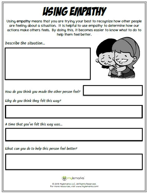 Empathy Worksheets For Kids Pdf