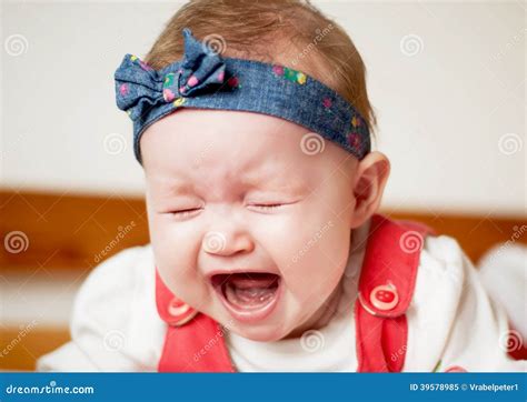 Crying Baby Girl Stock Image Image Of Cute Innocent 39578985