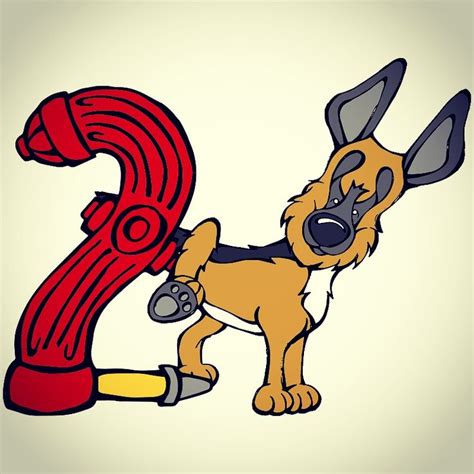 The Number 2 With A Dog Leaving Its Mark Dogsofinstagram Typeface