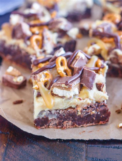 A Fudgy Brownie Topped With Luscious Peanut Butter Frosting Caramel