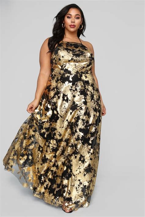 take me higher metallic gown black gold plus size dresses plus