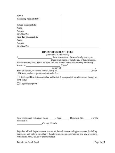 Deed Upon Death Nevada Pdf Fill Online Printable Fillable Blank