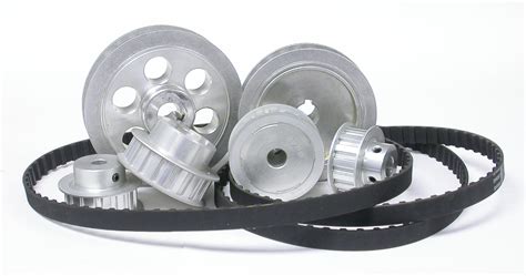 Belt and pulley speeds are related through a number of dynamic equations. L050 12 Tooth Aluminum With Belt Guides Bore Pulley
