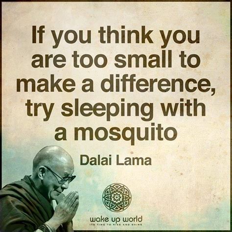 If You Think You Are Too Small To Make A Difference Try Sleeping With