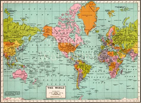 large antique map of the world map art print of old map a5